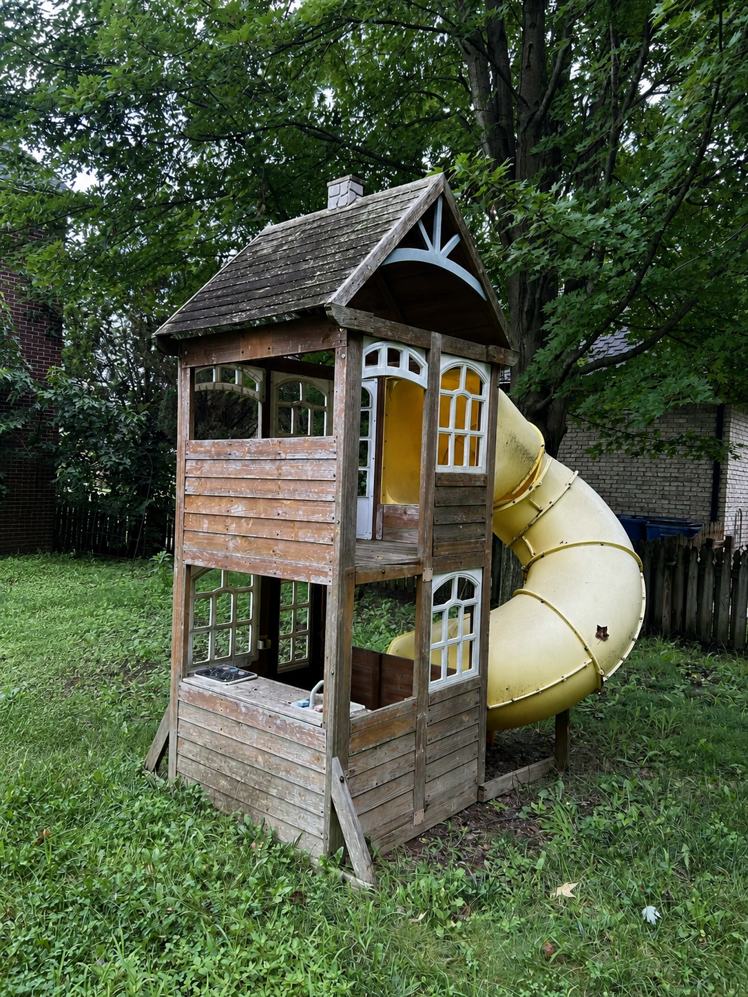 Before — Old playground → Open play area